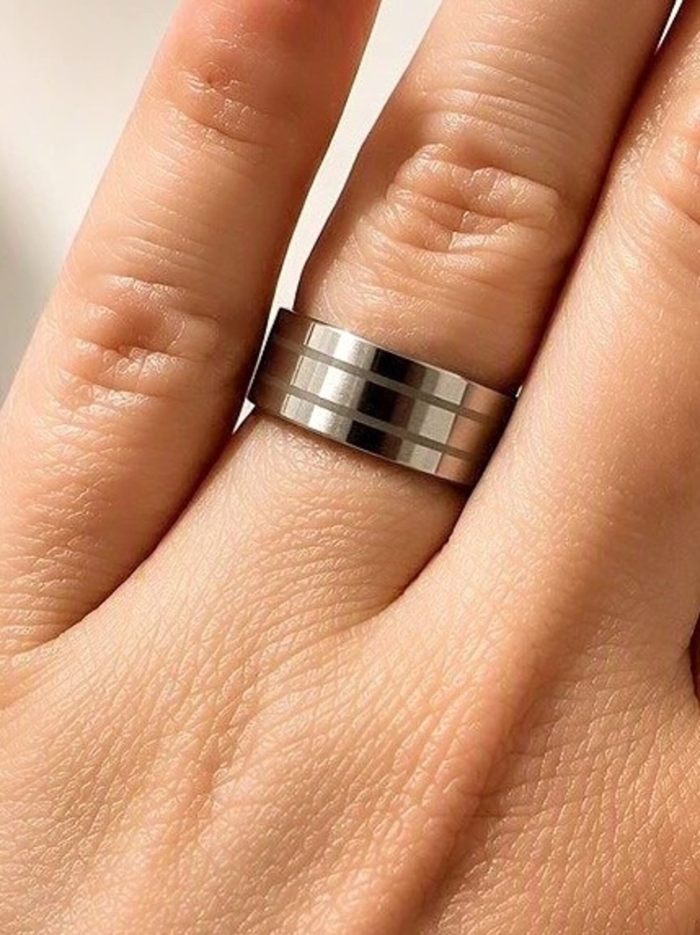 5/$25 Two-Tone Stainless Steel Band Ring Size 9